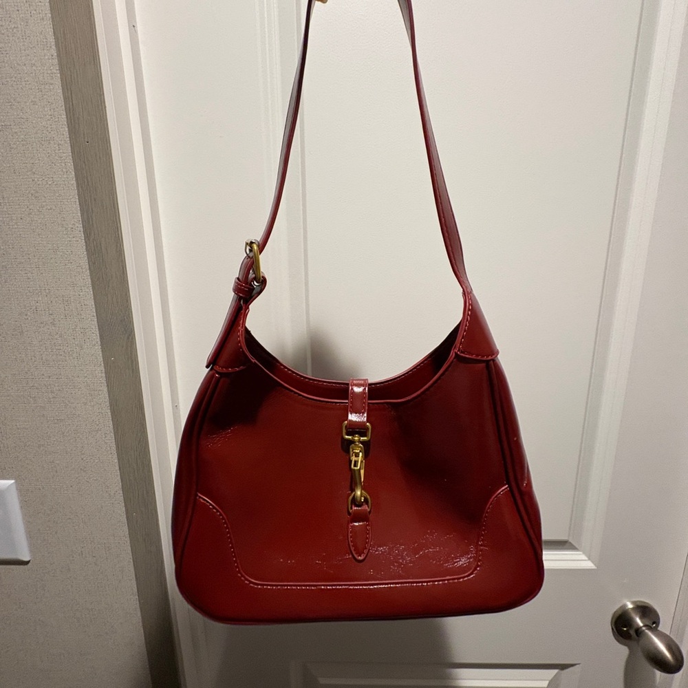 SHEIN Red Shoulder Bag with Polished Finish